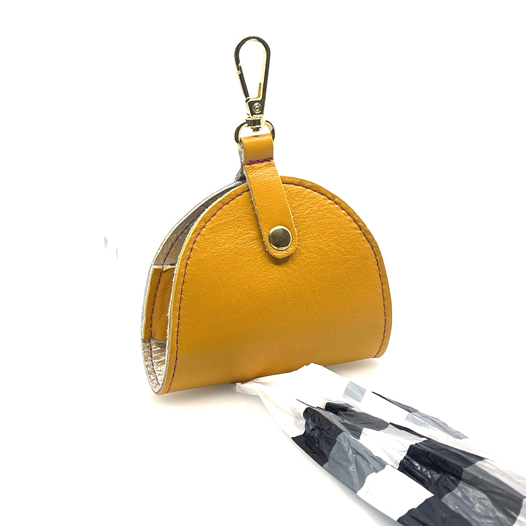 Poo Taco Leather Waste Bag Holder - Sunshine