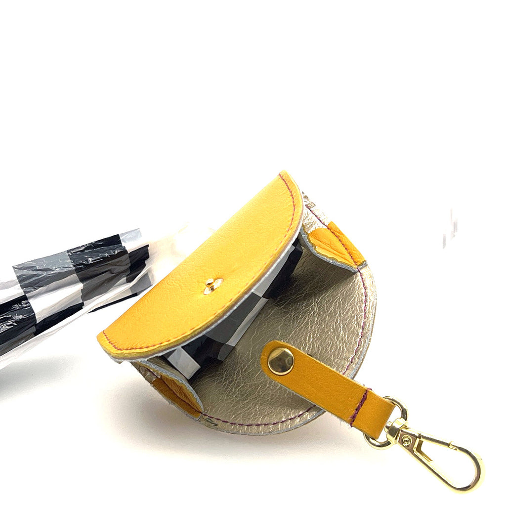 Sunshine Poo Taco Leather Waste Bag Holder by Lisa Rose by Design